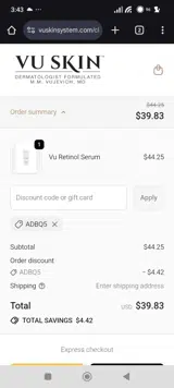 ADBQ5 coupon verification screenshot