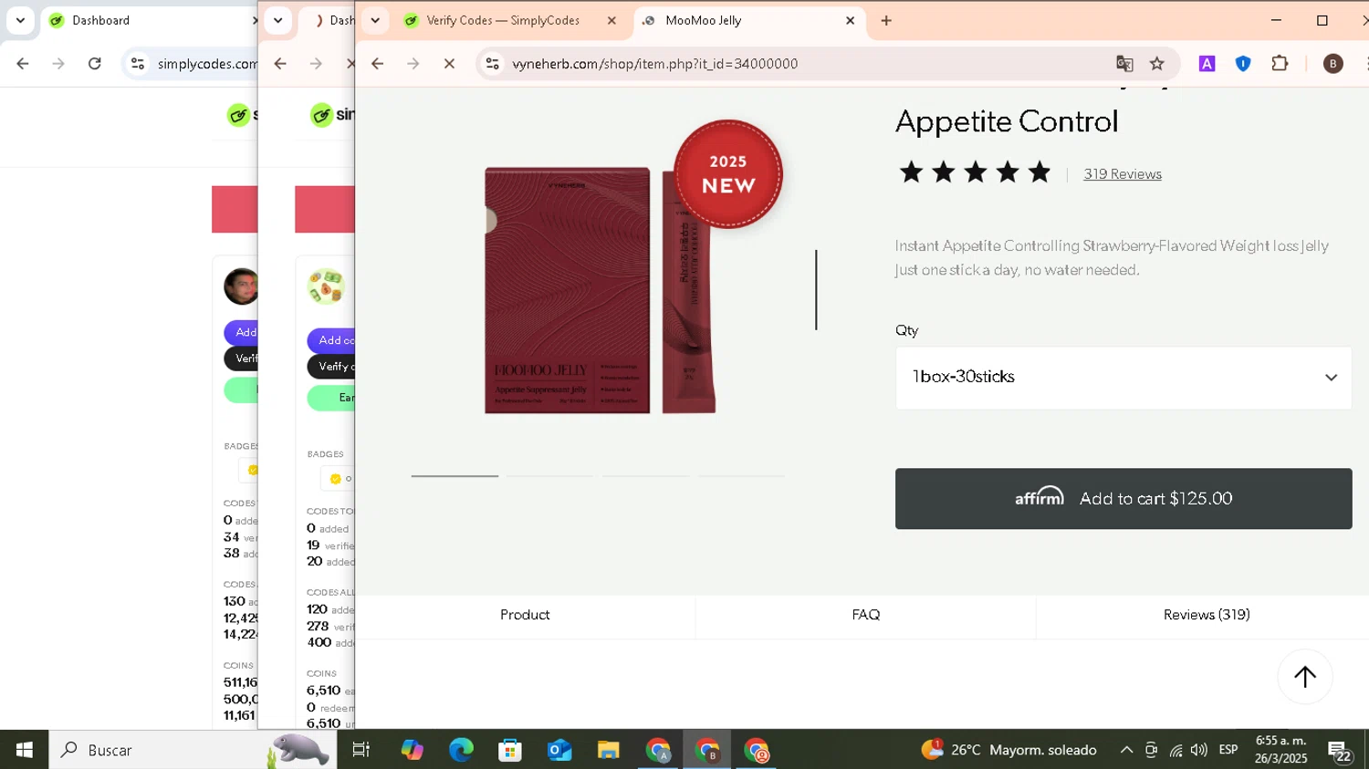 Vyneherb promo code screenshot showing code WELCOME10 applied at Vyneherb checkout page. Uploaded by SimplyCodes community member KHAL_DROGO on Mar 26, 2025