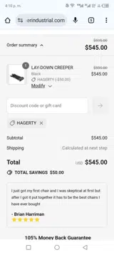 Vyper Industrial coupon verification screenshot