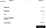 Washington Capitals Shop coupon verification screenshot