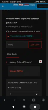 Waddesdon Tickets coupon verification screenshot