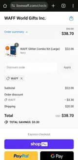 Waff coupon verification screenshot