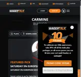 WagerTalk coupon verification screenshot