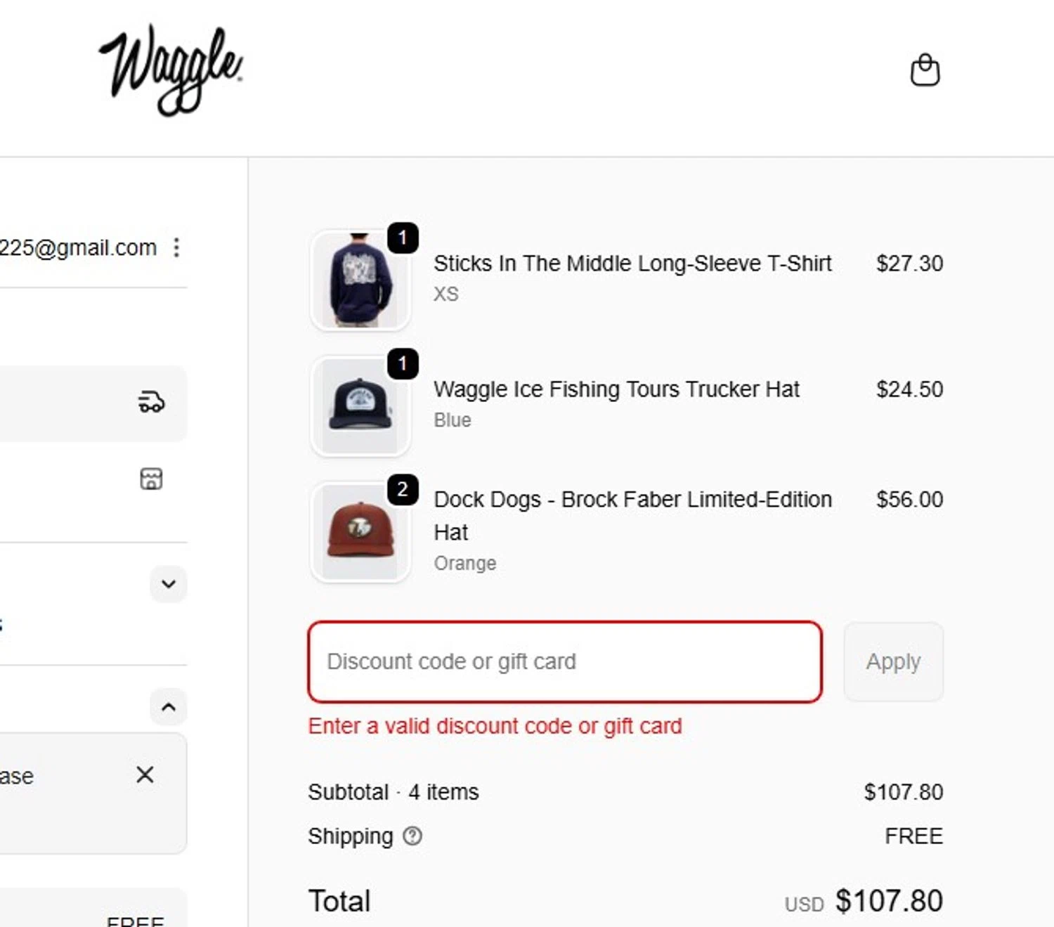 Waggle discount code screenshot showing code GOAT applied at Waggle checkout page. Uploaded by SimplyCodes community member Elcompa on Nov 14, 2025
