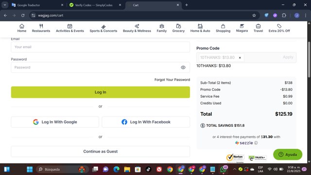 WagJag checkout page showing WagJag promo code box | Screenshot taken by SimplyCodes community member on Aug 22, 2025