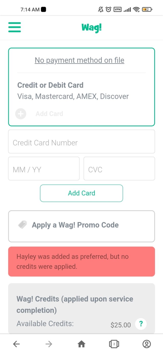 Wag! checkout page showing Wag! promo code box | Screenshot taken by SimplyCodes community member on Nov 11, 2022