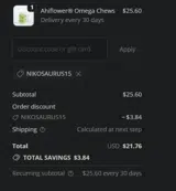 NIKOSAURUS15 coupon verification screenshot