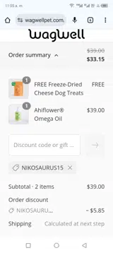 NIKOSAURUS15 coupon verification screenshot
