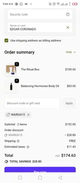 Wairua15 coupon verification screenshot