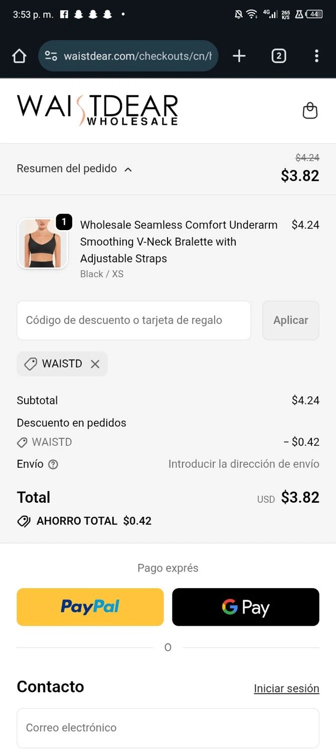 Waist Dear discount code screenshot showing code WAISTD applied at Waist Dear checkout page. Uploaded by SimplyCodes community member Nickurtdale on Nov 30, 2025