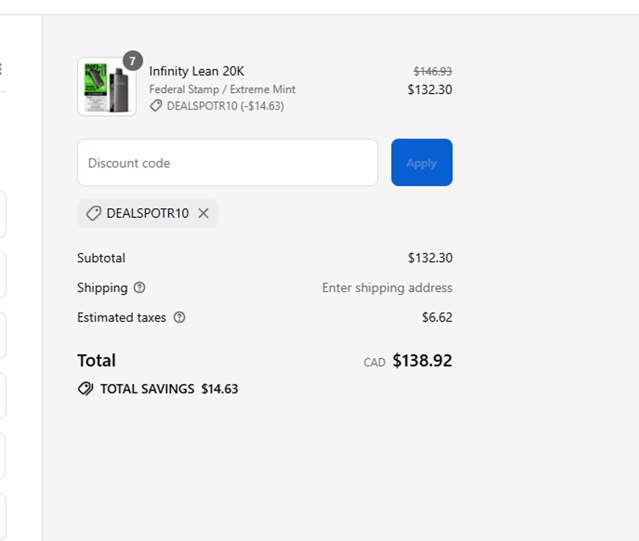 WAKA CA checkout page showing WAKA CA promo code box | Screenshot taken by SimplyCodes community member on Sep 7, 2025