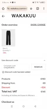 CVQ3SU67C coupon verification screenshot