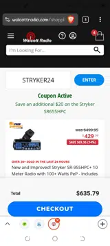 STRYKER24 coupon verification screenshot