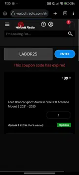 LABOR25 coupon verification screenshot