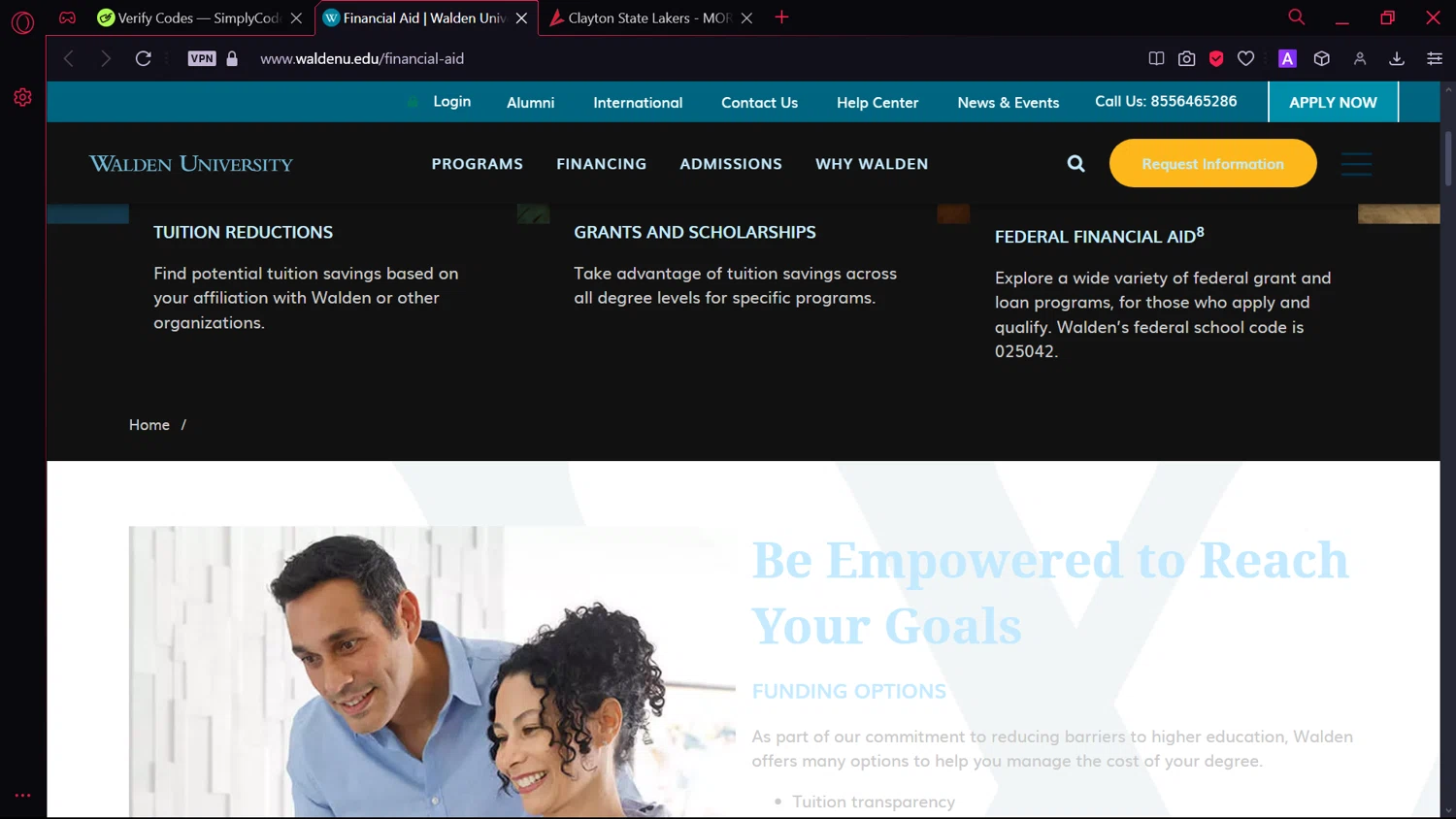 Walden University checkout page showing Walden University promo code box | Screenshot taken by SimplyCodes community member on Dec 4, 2024