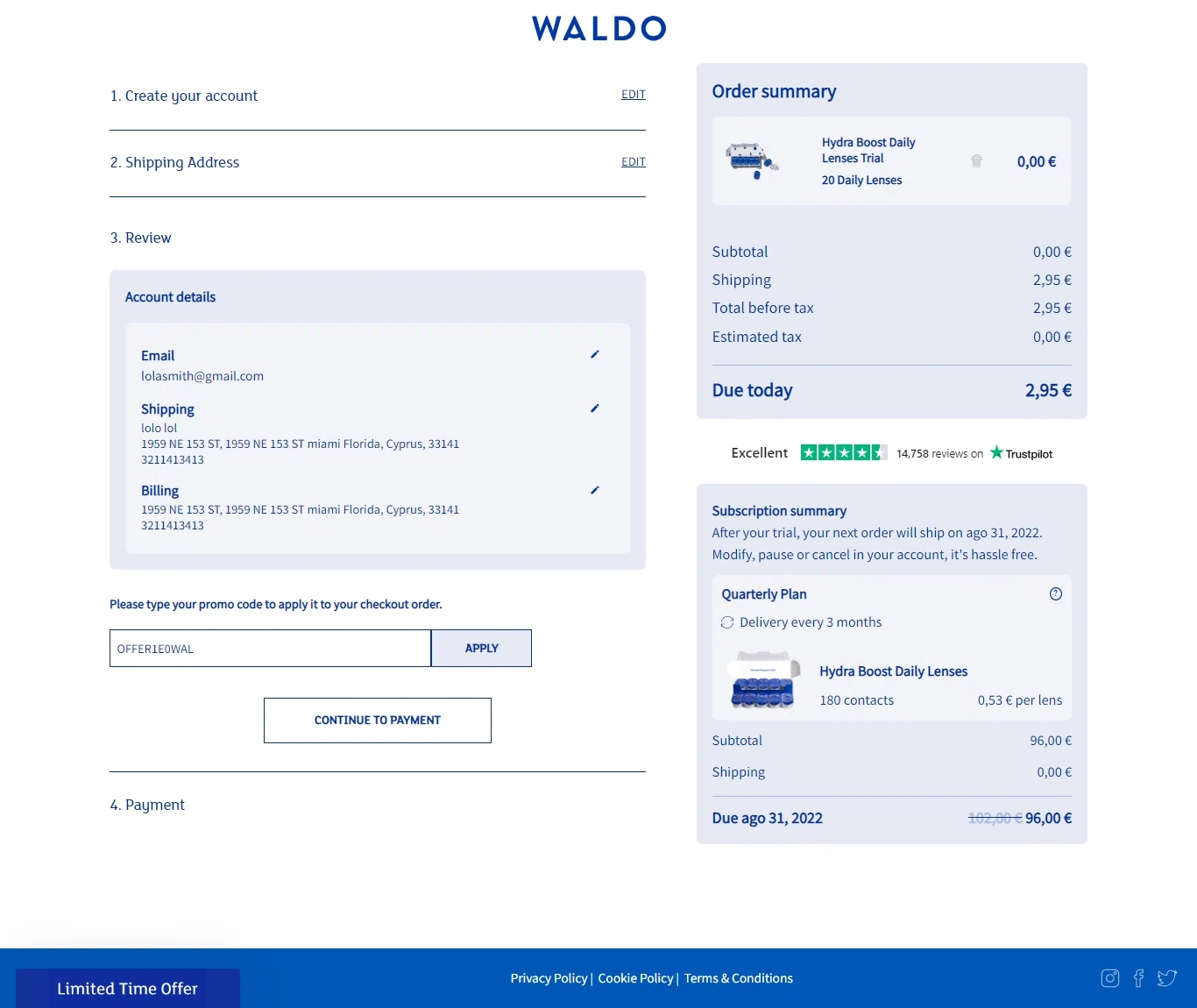how to use Walmart Contacts coupons