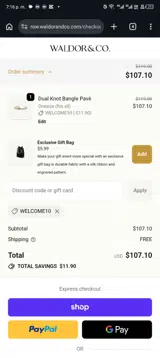 Waldor & Co. coupon verification screenshot