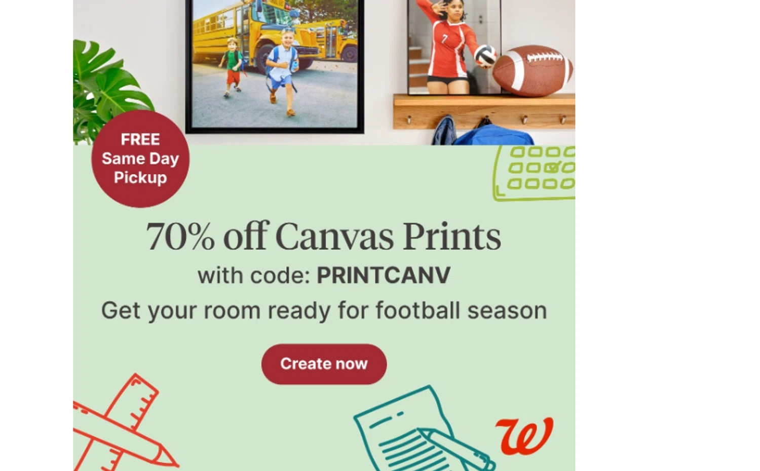 Walgreens Photo coupon code screenshot showing code printcanv applied at Walgreens Photo checkout page. Uploaded by SimplyCodes community member ______ on Aug 25, 2025