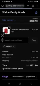 Walker Goods coupon verification screenshot