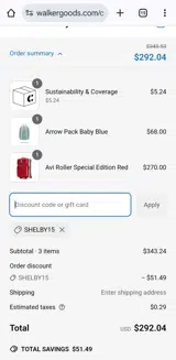 Walker Goods coupon verification screenshot