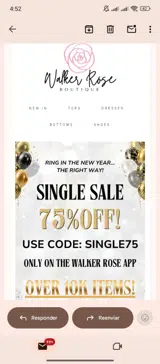 Walker Rose Boutique coupon verification screenshot
