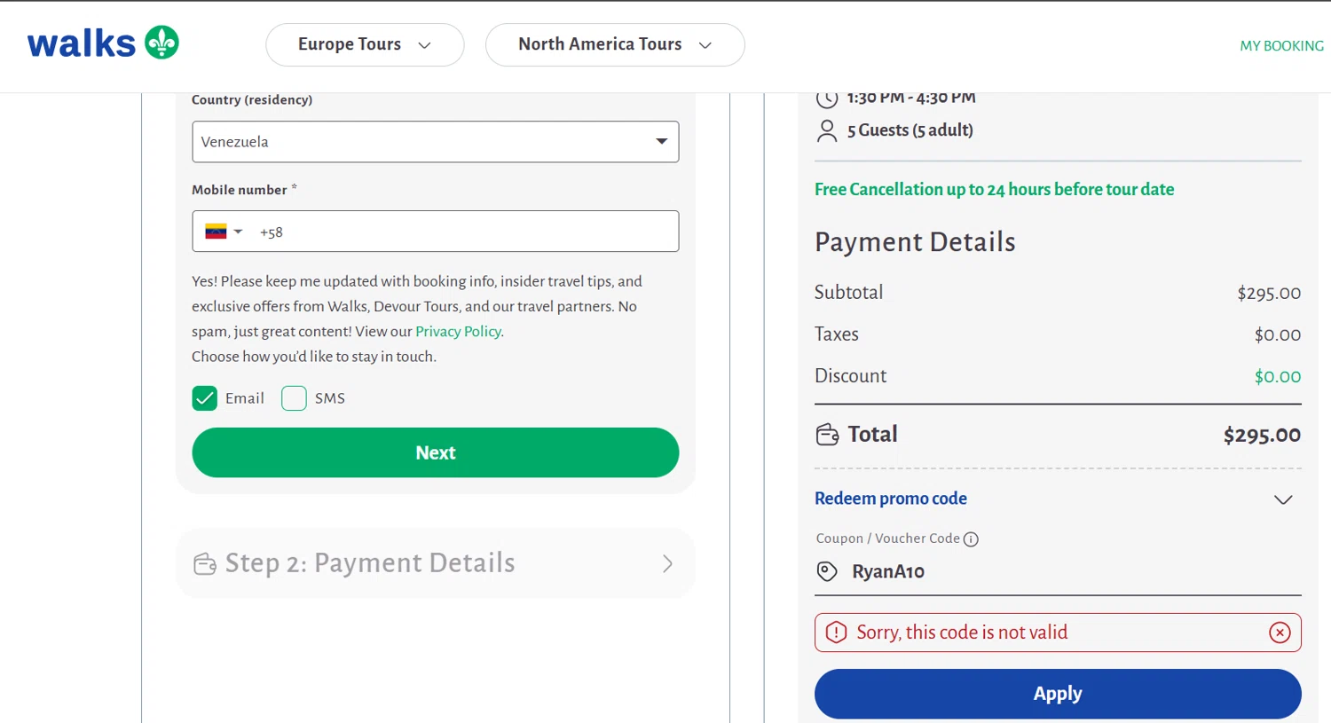 Walks promo code screenshot showing code RyanA10 applied at Walks checkout page. Uploaded by SimplyCodes community member Gray_75 on Mar 25, 2025