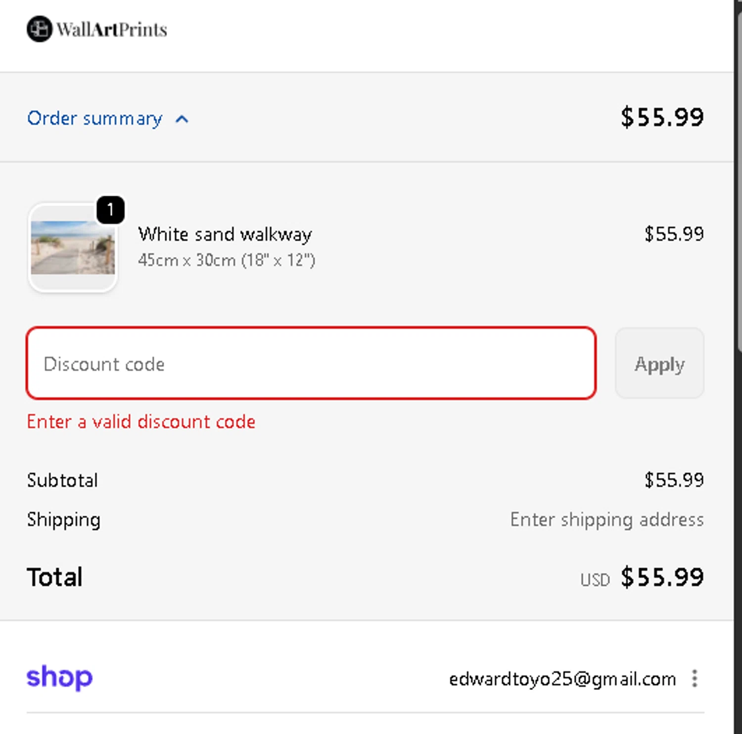 Wall Art Prints discount code screenshot showing code UCSB15 applied at Wall Art Prints checkout page. Uploaded by SimplyCodes community member edwardtoyo on Oct 28, 2025