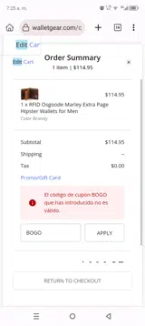 BOGO coupon verification screenshot