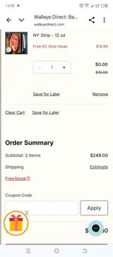FreeSteak coupon verification screenshot