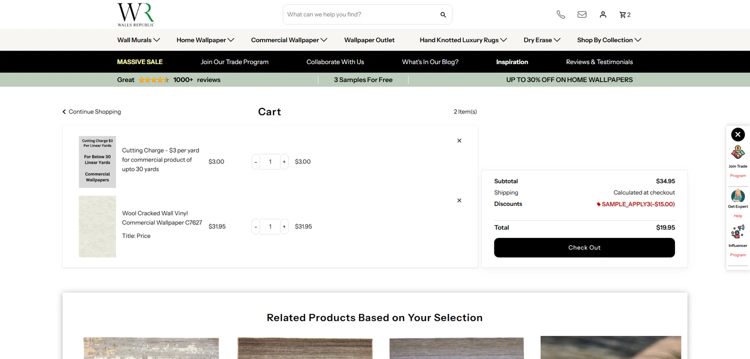 Walls Republic US promo code screenshot showing code SAMPLE_APPLY3 applied at Walls Republic US checkout page. Uploaded by SimplyCodes community member Dorothy on Oct 7, 2025