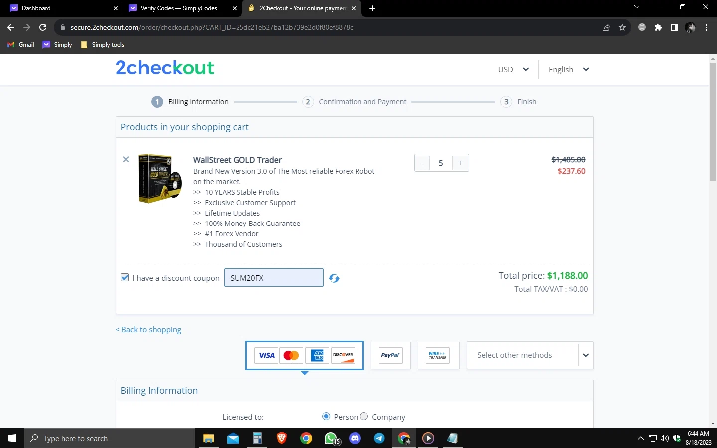 how to use Wealthfront coupons
