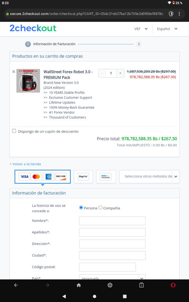 Wall Street Forex checkout page showing Wall Street Forex promo code box | Screenshot taken by SimplyCodes community member on Aug 25, 2024
