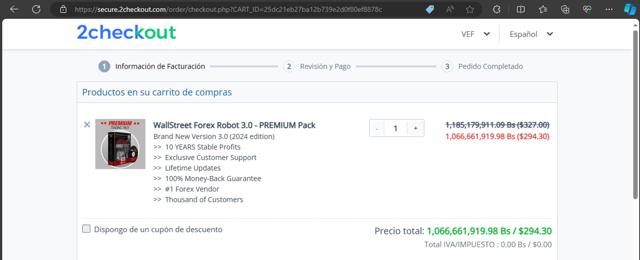 Wall Street Forex checkout page showing Wall Street Forex promo code box | Screenshot taken by SimplyCodes community member on Apr 2, 2024