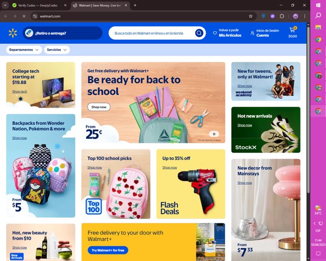 Walmart checkout page showing Walmart promo code box | Screenshot taken by SimplyCodes community member on Aug 10, 2025
