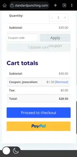 express coupon verification screenshot