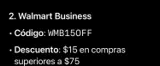 Walmart Business coupon verification screenshot