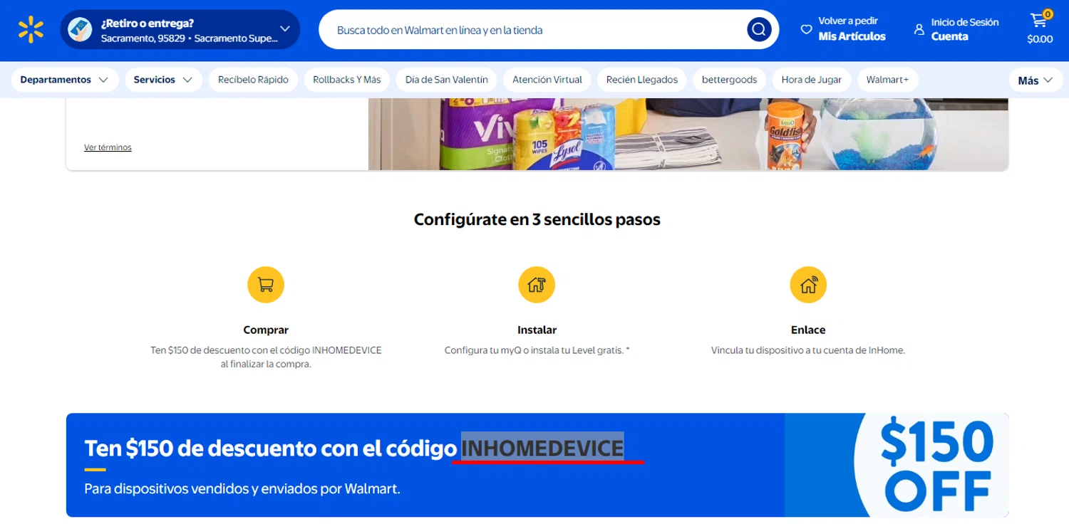 Walmart Grocery promo code screenshot showing code INHOMEDEVICE applied at Walmart Grocery checkout page. Uploaded by SimplyCodes community member RonaldAcunaJr on Jan 25, 2026