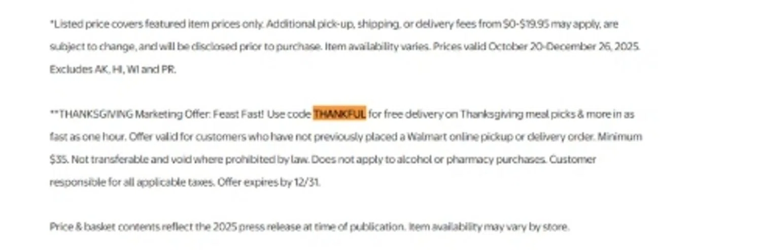 Walmart Plus promo code screenshot showing code THANKFUL applied at Walmart Plus checkout page. Uploaded by SimplyCodes community member BudgetPro6018 on Dec 27, 2025
