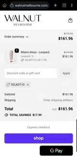 9ZLKDT10 coupon verification screenshot