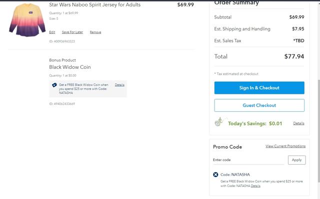 Walt Disney World checkout page showing Walt Disney World promo code box | Screenshot taken by SimplyCodes community member on Jul 13, 2021