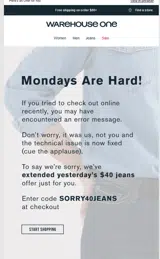SORRY40JEANS coupon verification screenshot