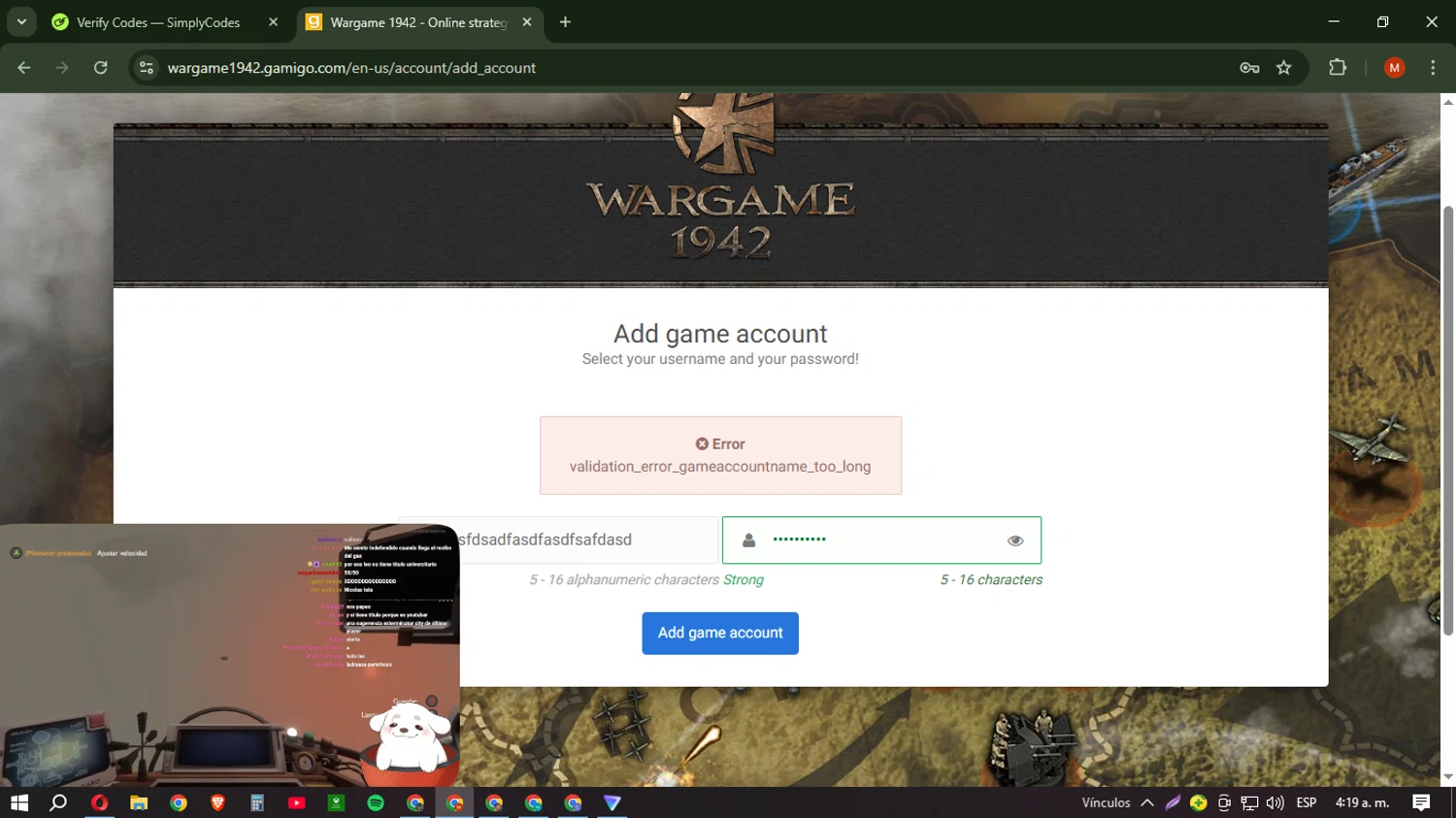 Wargame 1942 promo code screenshot showing code WINTER20 applied at Wargame 1942 checkout page. Uploaded by SimplyCodes community member NobleSentinel6058 on Mar 10, 2025