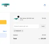 War Games USA coupon verification screenshot