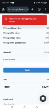 PROMO20OFF coupon verification screenshot