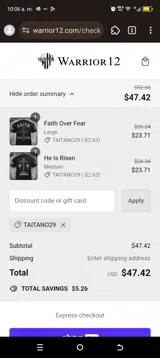 TAITANO29 coupon verification screenshot