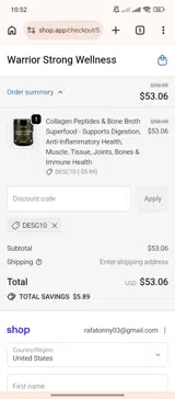 DESC10 coupon verification screenshot