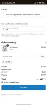 10GAYE coupon verification screenshot