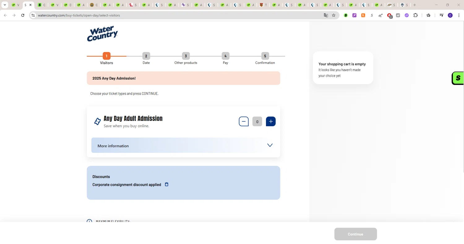 Water Country promo code screenshot showing code LIVEFREEANDSPLASH24 applied at Water Country checkout page. Uploaded by SimplyCodes community member LAGUGU on Aug 22, 2025