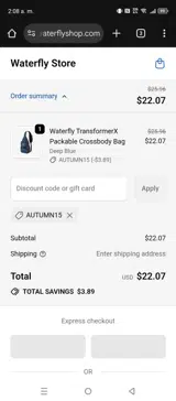 AUTUMN15 coupon verification screenshot