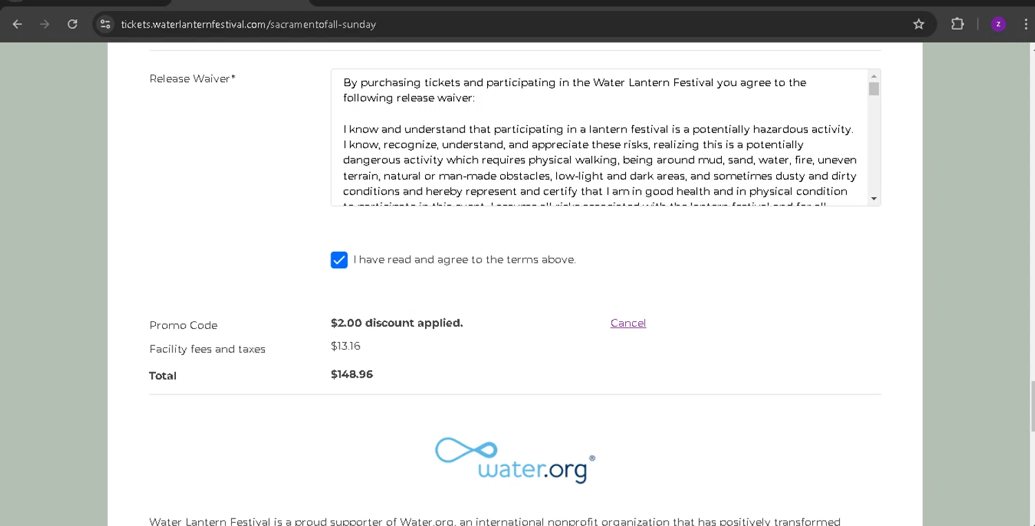 where to use WE Fest promo code box